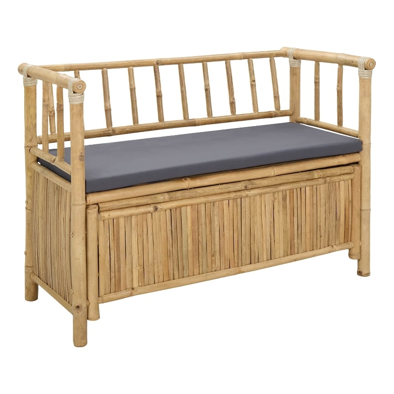 vidaXL Garden Storage Bench 43.3 x 18.5 x 31.5 in Bamboo Natural