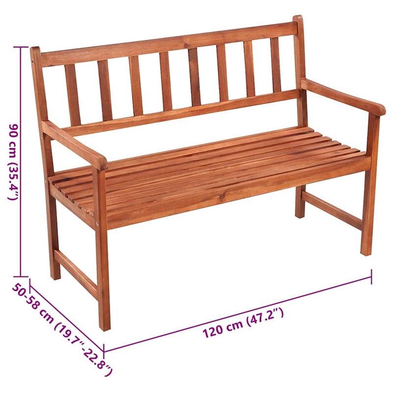 vidaXL Patio Bench with Cushion 47.2