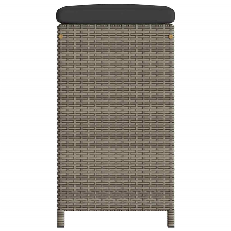 vidaXL Patio Bar Stools with Cushions 6 pcs Gray Poly Rattan