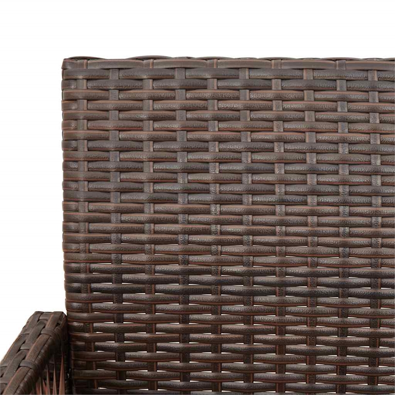 vidaXL Patio Bar Stools 2 pcs Brown Poly Rattan