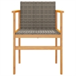 vidaXL Patio Chairs 2 pcs Gray Poly Rattan&Solid Wood