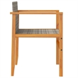 vidaXL Patio Chairs 2 pcs Gray Poly Rattan&Solid Wood