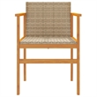 vidaXL Patio Chairs 2 pcs Beige Poly Rattan&Solid Wood