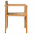 vidaXL Patio Chairs 2 pcs Beige Poly Rattan&Solid Wood