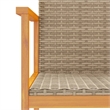 vidaXL Patio Chairs 2 pcs Beige Poly Rattan&Solid Wood