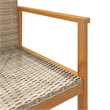 vidaXL Patio Chairs 2 pcs Beige Poly Rattan&Solid Wood