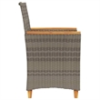 vidaXL Patio Chairs with Cushions 2 pcs Gray Poly Rattan&Solid Wood