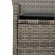 vidaXL Patio Chairs with Cushions 2 pcs Gray Poly Rattan&Solid Wood