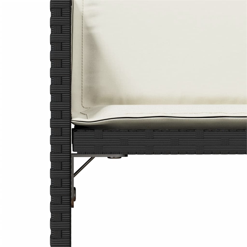 vidaXL Patio Chairs with Cushions 4 pcs Black Poly Rattan
