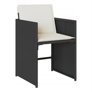 vidaXL Patio Chairs with Cushions 4 pcs Black Poly Rattan