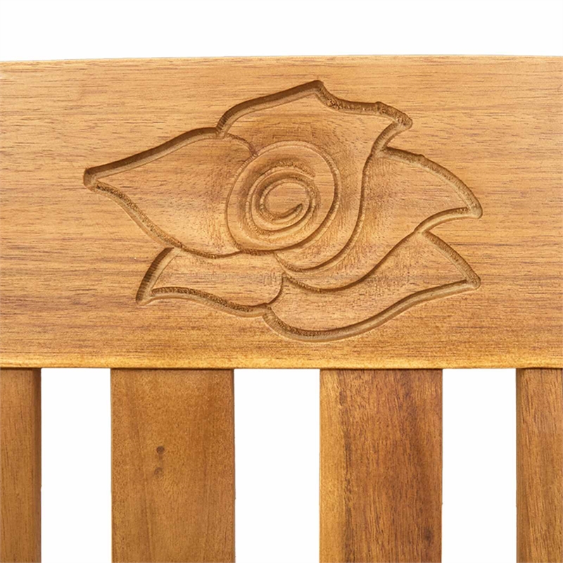 vidaXL Rose Bench Natural 44.88 x 18.11 x 32.48 in Solid Acacia Wood