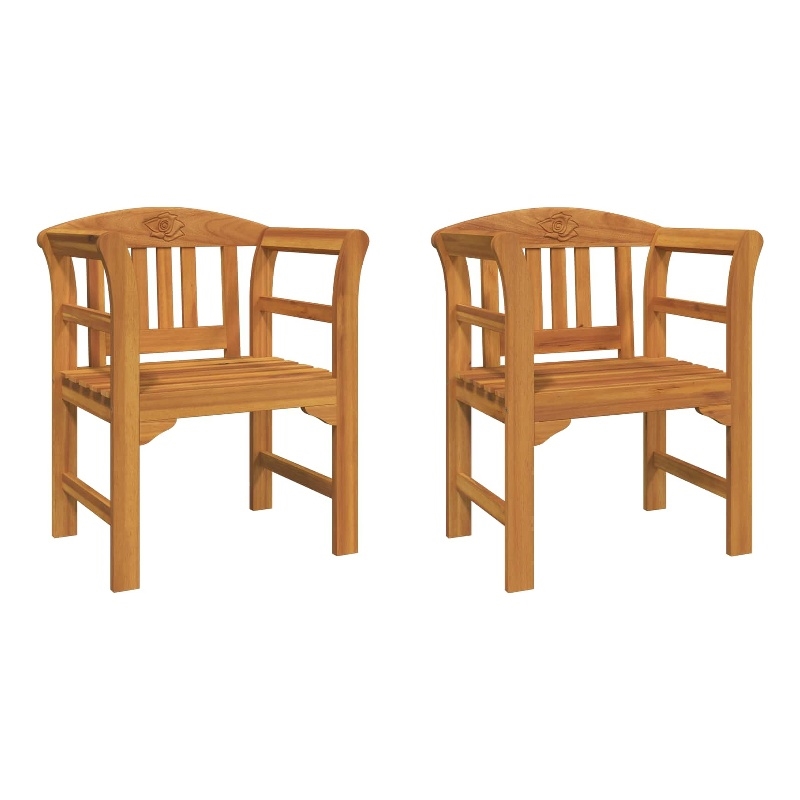 vidaXL Rose Bench Natural 26.97 x 18.11 x 32.48 in Solid Acacia Wood