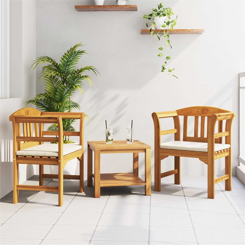 vidaXL Rose Bench Natural 26.97 x 18.11 x 32.48 in Solid Acacia Wood