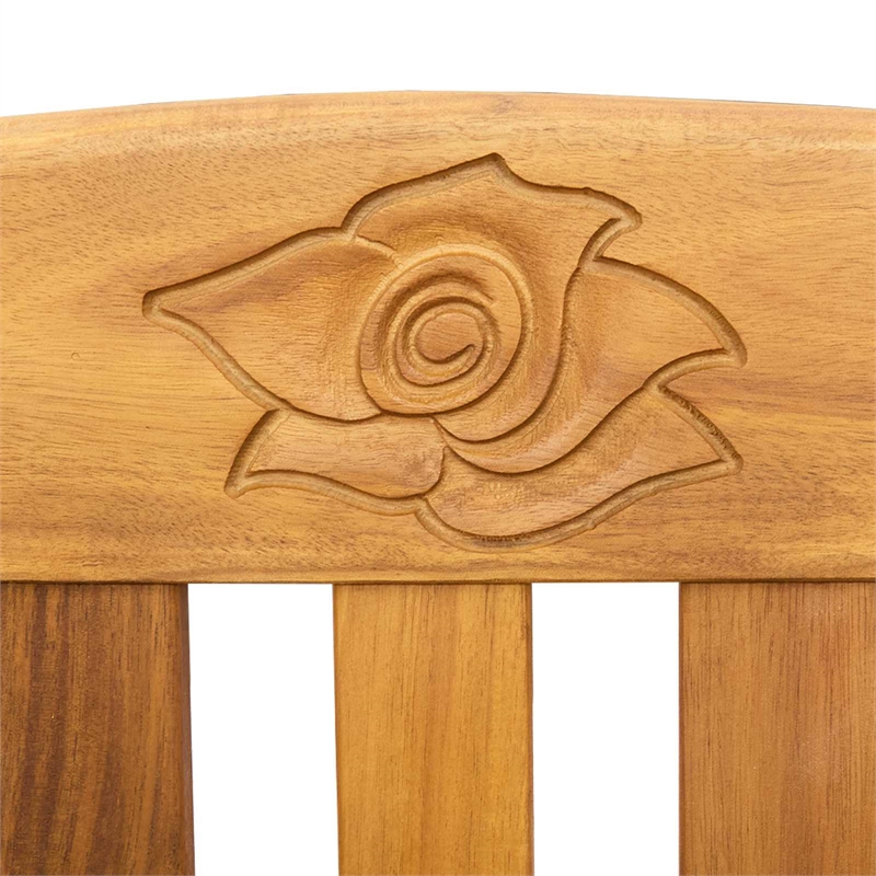 vidaXL Rose Bench Natural 26.97 x 18.11 x 32.48 in Solid Acacia Wood