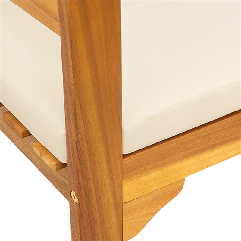 vidaXL Rose Bench Natural 26.97 x 18.11 x 32.48 in Solid Acacia Wood