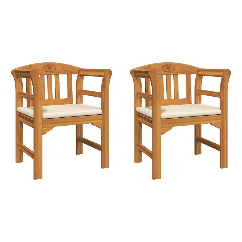 vidaXL Rose Bench Natural 26.97 x 18.11 x 32.48 in Solid Acacia Wood