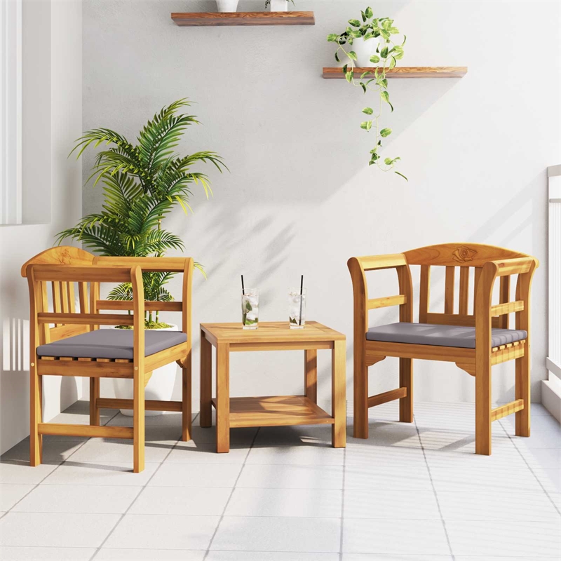 vidaXL Rose Bench Natural 26.97 x 18.11 x 32.48 in Solid Acacia Wood