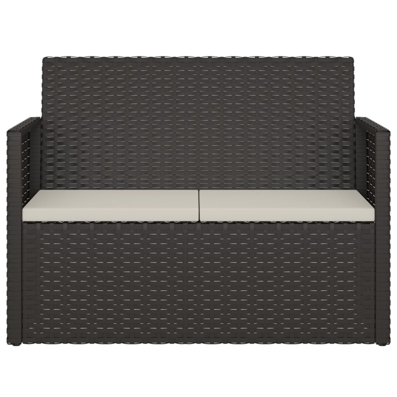 vidaXL Patio Bench with Cushions Black 41.3