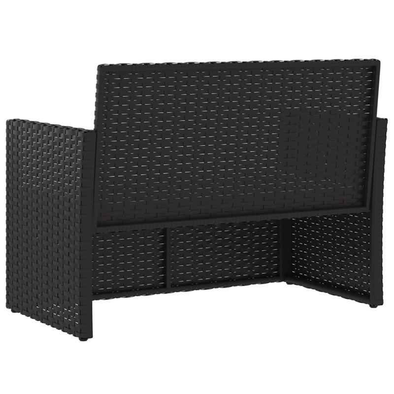vidaXL Patio Bench with Cushions Black 41.3