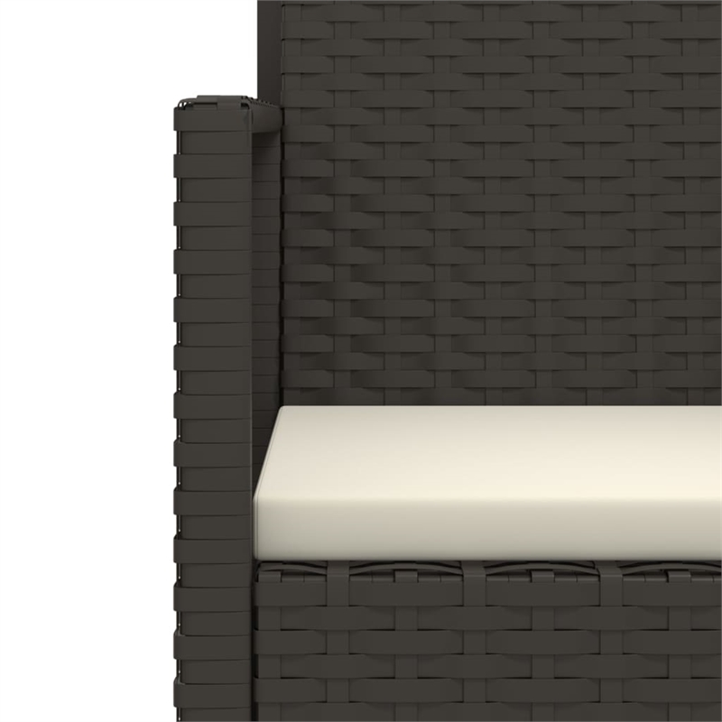 vidaXL Patio Bench with Cushions Black 41.3
