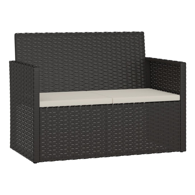 vidaXL Patio Bench with Cushions Black 41.3