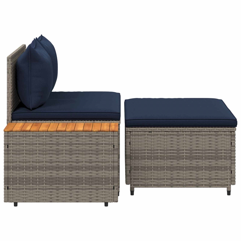 vidaXL Outdoor Sofa Set 4 -Seater 4 pcs 21.65 x 11.81 x 15.35 in