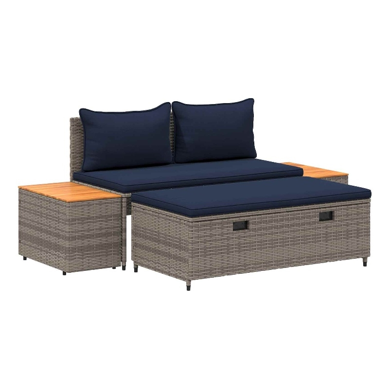 vidaXL Outdoor Sofa Set 4 -Seater 4 pcs 21.65 x 11.81 x 15.35 in