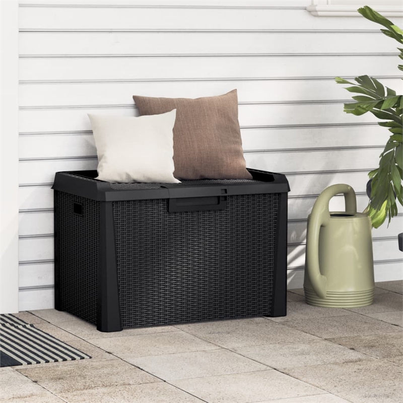 vidaXL Patio Storage Box Anthracite 33 gal PP