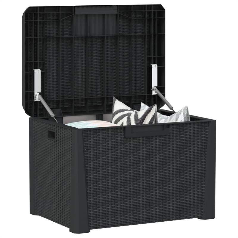 vidaXL Patio Storage Box Anthracite 33 gal PP