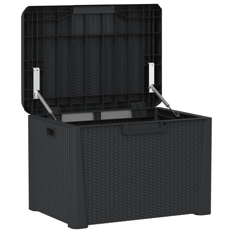 vidaXL Patio Storage Box Anthracite 33 gal PP