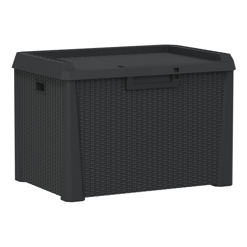 vidaXL Patio Storage Box Anthracite 33 gal PP