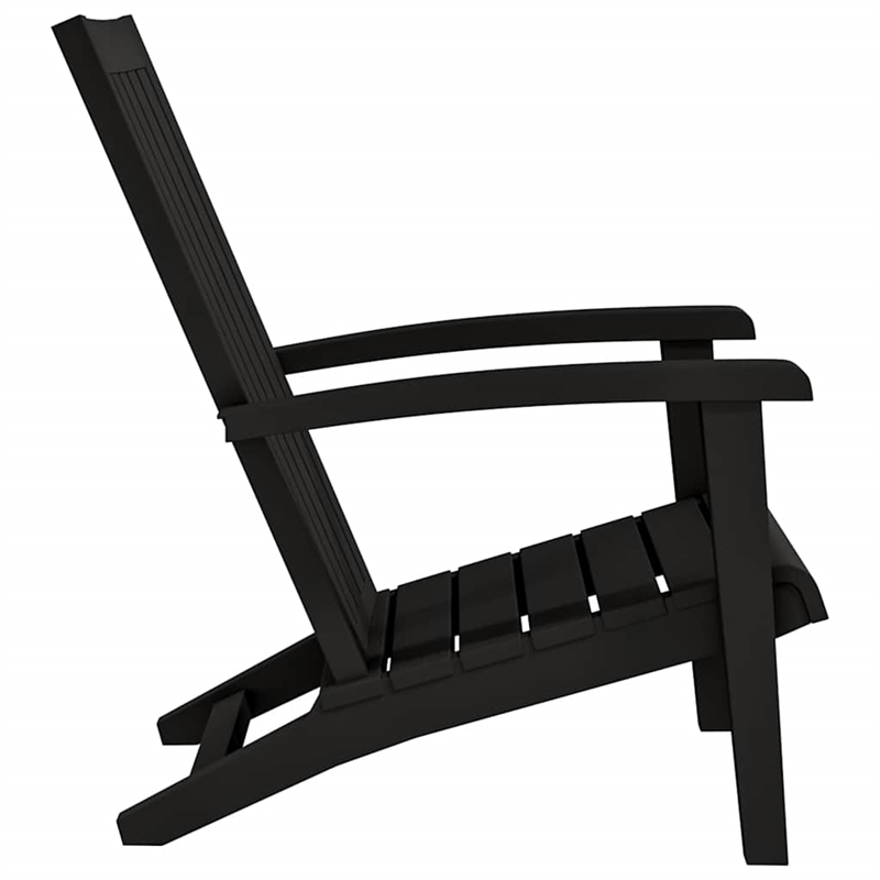 vidaXL Patio Adirondack Chairs 2 pcs Black Polypropylene