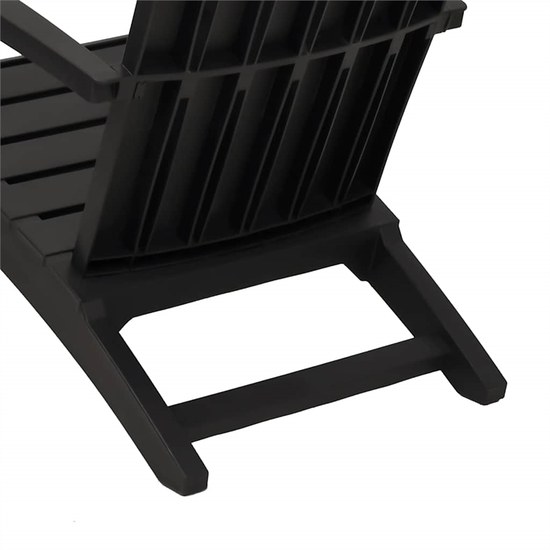 vidaXL Patio Adirondack Chairs 2 pcs Black Polypropylene