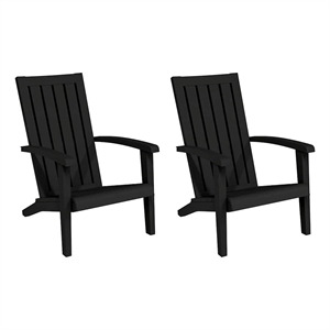 vidaXL Patio Adirondack Chairs 2 pcs Black Polypropylene