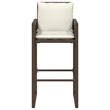 vidaXL Patio Bar Stools with Cushions 2 pcs Brown Poly Rattan