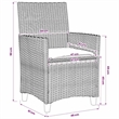 vidaXL Patio Chairs with Cushions 2 pcs Black Poly Rattan&Solid Wood