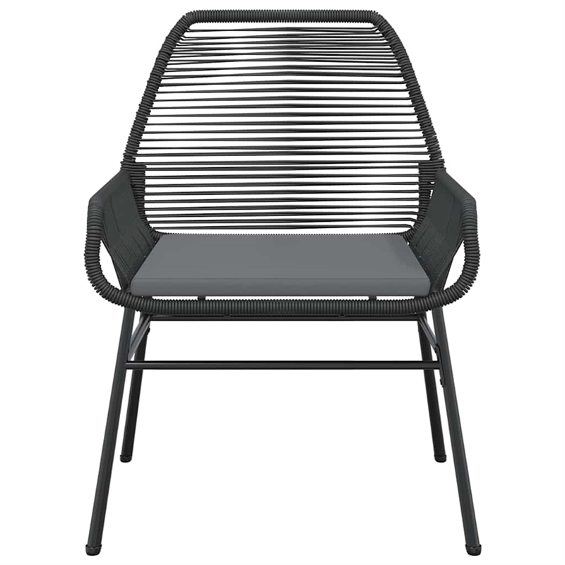 vidaXL Patio Chairs 2 pcs with Cushions Black Poly Rattan