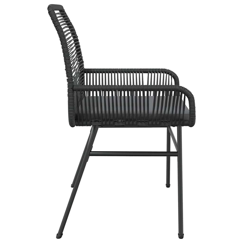 vidaXL Patio Chairs 2 pcs with Cushions Black Poly Rattan