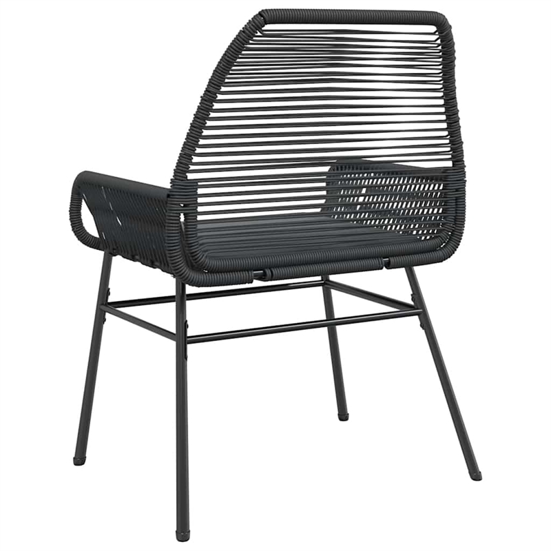 vidaXL Patio Chairs 2 pcs with Cushions Black Poly Rattan