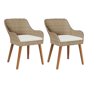 vidaXL Garden Chair 2 pcs Beige Poly Rattan