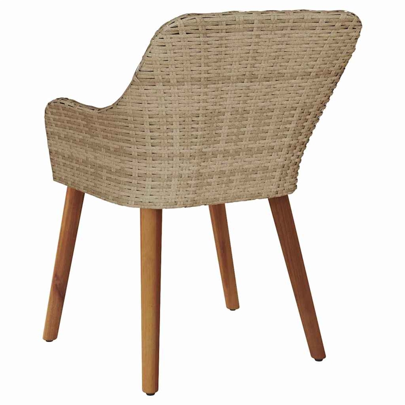 vidaXL Garden Chair 2 pcs Beige Poly Rattan