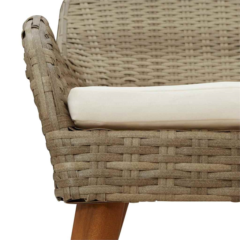 vidaXL Garden Chair 2 pcs Beige Poly Rattan