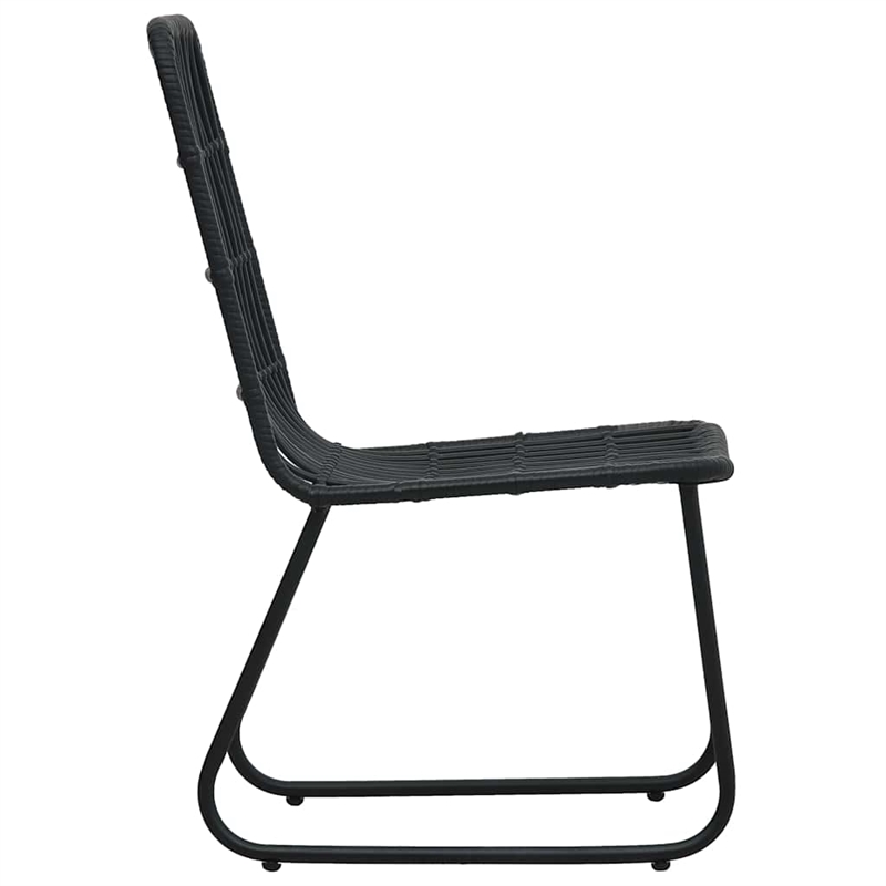 vidaXL Patio Chairs 2 pcs Poly Rattan Black