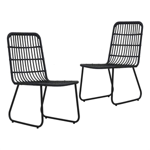 vidaXL Patio Chairs 2 pcs Poly Rattan Black