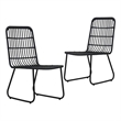 vidaXL Patio Chairs 2 pcs Poly Rattan Black