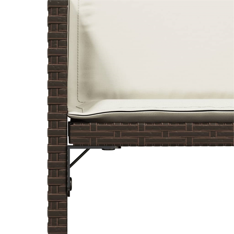 vidaXL Patio Chairs with Cushions 4 pcs Brown Poly Rattan