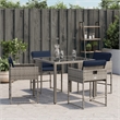 vidaXL Patio Chairs with Cushions 4 pcs Gray Poly Rattan