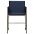 vidaXL Patio Chairs with Cushions 4 pcs Gray Poly Rattan