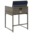 vidaXL Patio Chairs with Cushions 4 pcs Gray Poly Rattan