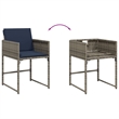 vidaXL Patio Chairs with Cushions 4 pcs Gray Poly Rattan